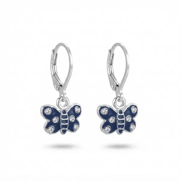 The99jewel_Trendy_Silver_Plated_Austrian_Stone_Butterfly_Shape_Hoop_Earrings_For_Women_Blue