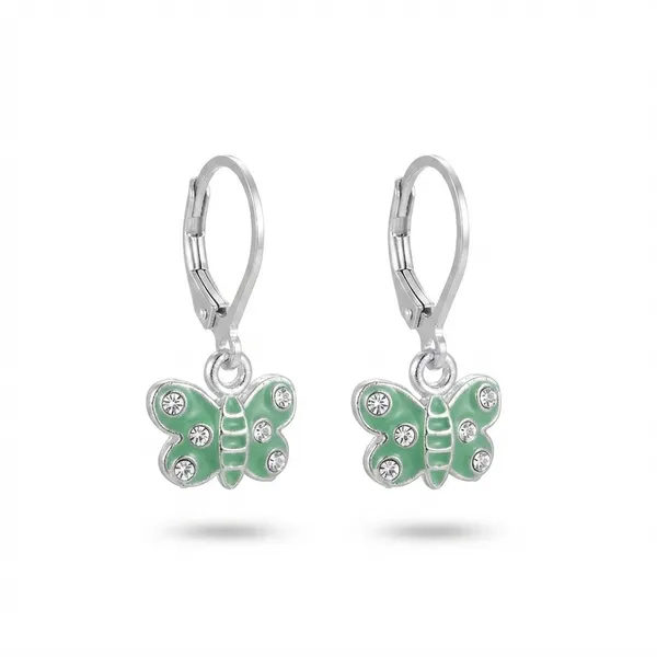 The99jewel_Trendy_Silver_Plated_Austrian_Stone_Butterfly_Shape_Hoop_Earrings_For_Women_Mint_Green