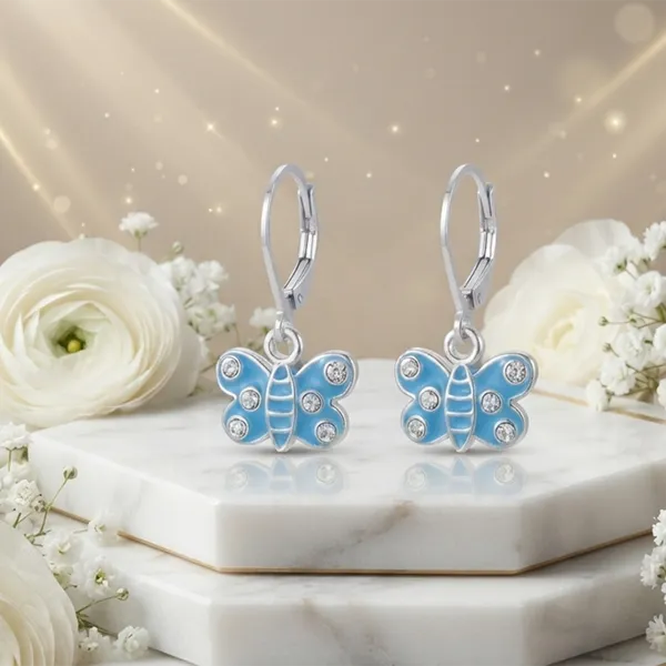 The99jewel_Trendy_Silver_Plated_Austrian_Stone_Butterfly_Shape_Hoop_Earrings_For_Women_Light_Blue
