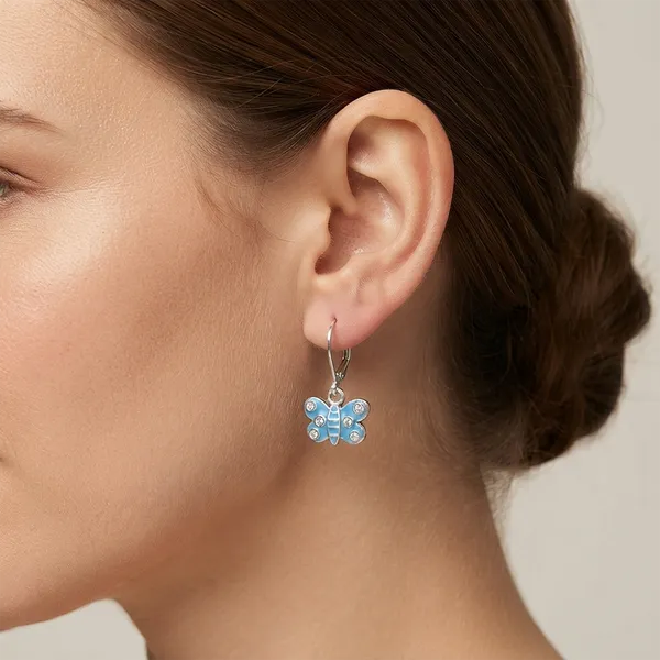 The99jewel_Trendy_Silver_Plated_Austrian_Stone_Butterfly_Shape_Hoop_Earrings_For_Women_Light_Blue