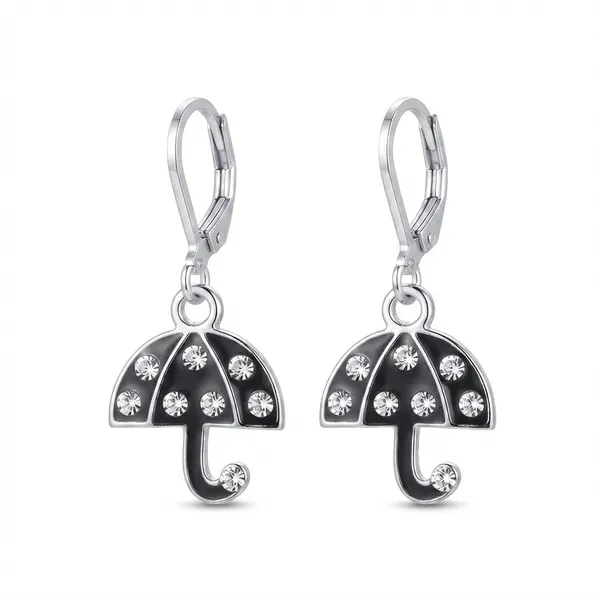 The99jewel_Elegant_Jewellery_Silver_Plated_Austrian_Stone_Umbrella_Shape_Earrings_Black