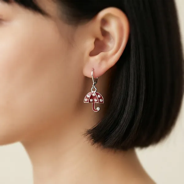 The99jewel_Elegant_Jewellery_Silver_Plated_Austrian_Stone_Umbrella_Shape_Earrings_Red