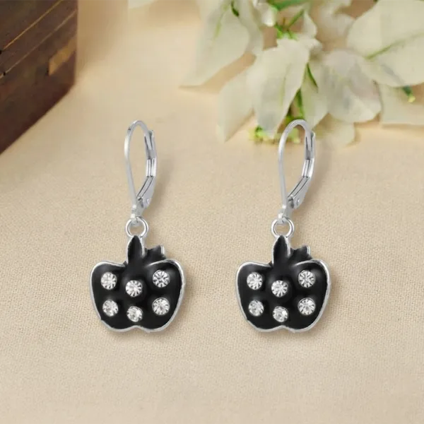 The99jewel_Premium_Silver_Plated_Party_Wear_Austrian_Hoop_Earrings_Black