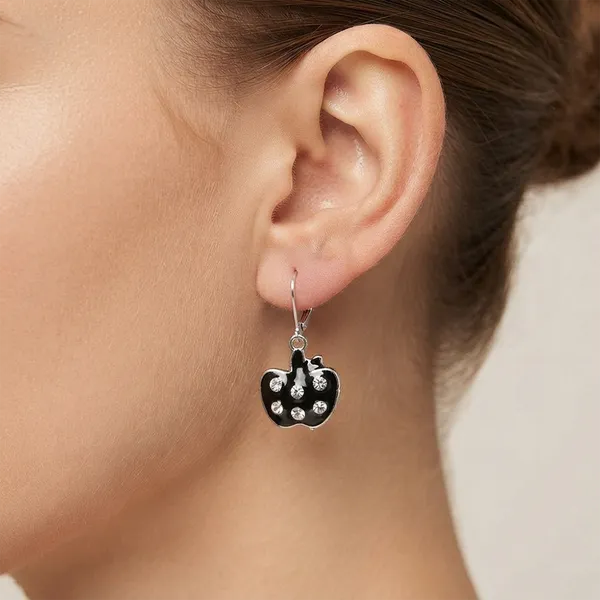 The99jewel_Premium_Silver_Plated_Party_Wear_Austrian_Hoop_Earrings_Black