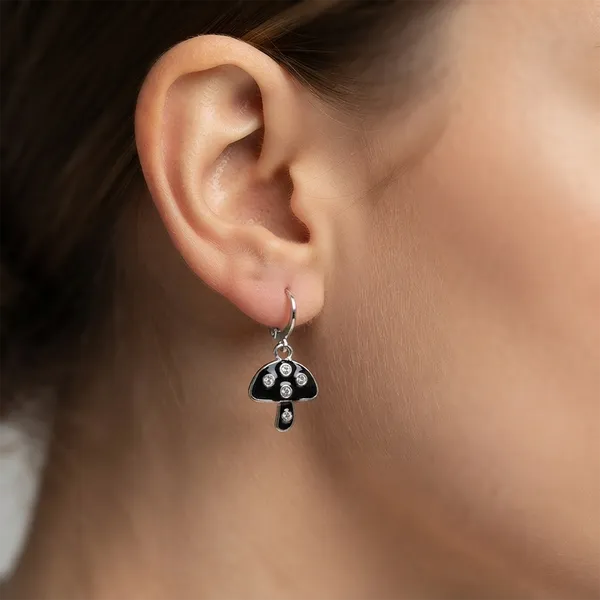 The99jewel_Contemporary_Silver_Plated_Austrian_Stone_Hoop_Earrings_For_Women_Black