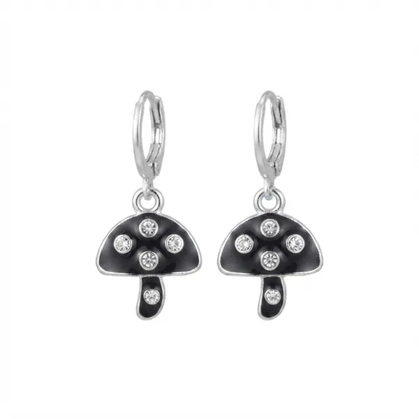 The99jewel_Contemporary_Silver_Plated_Austrian_Stone_Hoop_Earrings_For_Women_Black