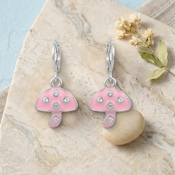 The99jewel_Contemporary_Silver_Plated_Austrian_Stone_Hoop_Earrings_For_Women_Pink