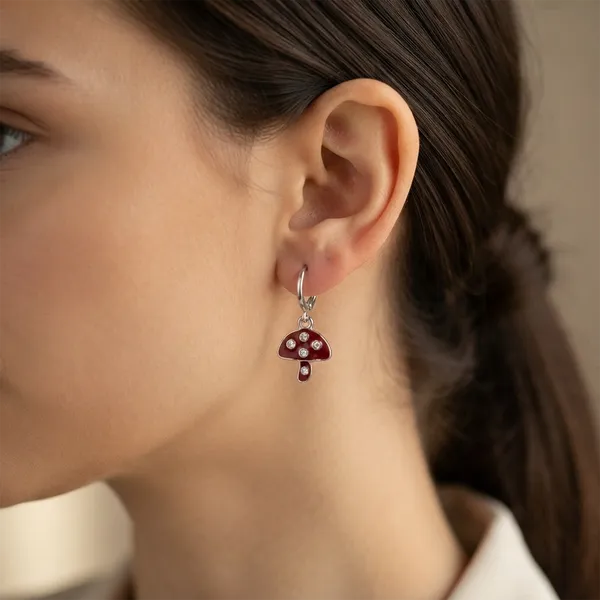 The99jewel_Contemporary_Silver_Plated_Austrian_Stone_Hoop_Earrings_For_Women_Red
