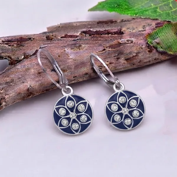 The99jewel_Chic_Designer_Silver_Plated_Austrian_Stone_Hoop_Earrings_For_Party_Wear_Blue