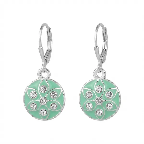 The99jewel_Chic_Designer_Silver_Plated_Austrian_Stone_Hoop_Earrings_For_Party_Wear_Mint_Green