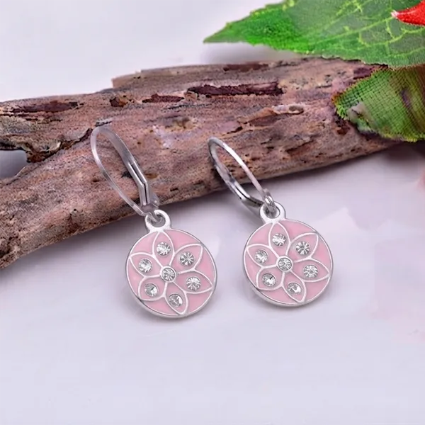 The99jewel_Chic_Designer_Silver_Plated_Austrian_Stone_Hoop_Earrings_For_Party_Wear_Pink