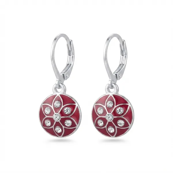 The99jewel_Chic_Designer_Silver_Plated_Austrian_Stone_Hoop_Earrings_For_Party_Wear_Red