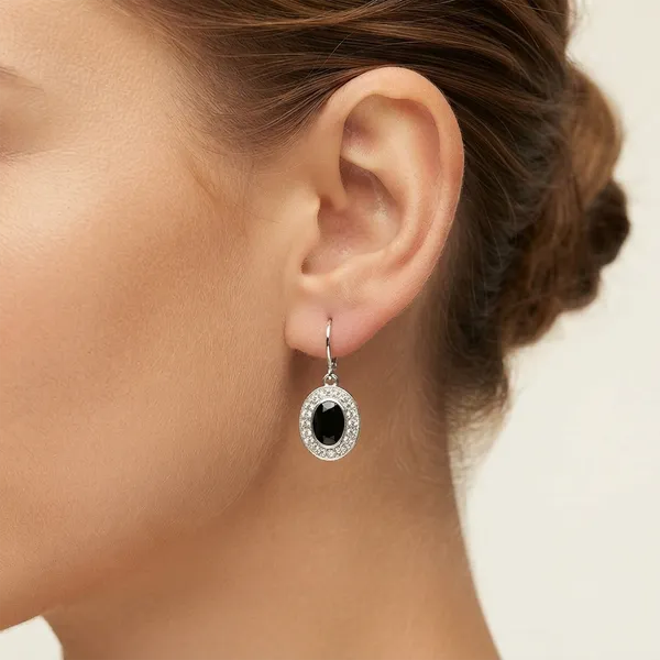 The99jewel_Sparkling_Silver_Plated_Austrian_Stone_Fashion_Hoop_Earrings_Black