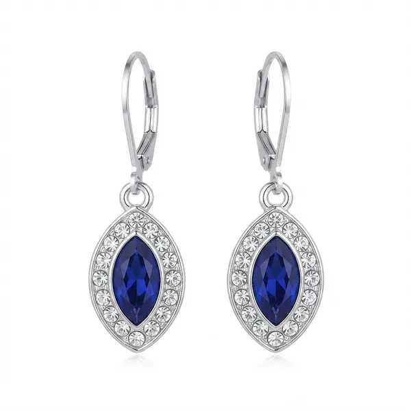 The99jewel_Modern_Silver_Plated_Austrian_Stone_Hoop_Earrings_For_Women_Blue