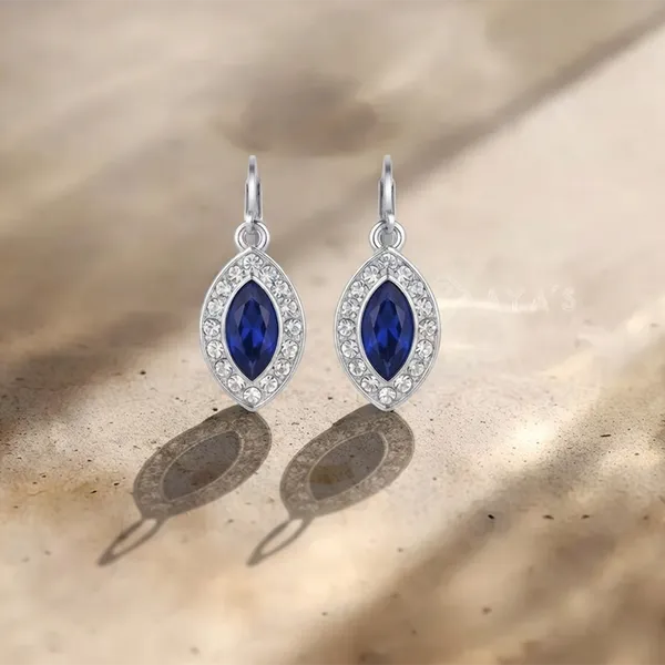 The99jewel_Modern_Silver_Plated_Austrian_Stone_Hoop_Earrings_For_Women_Blue