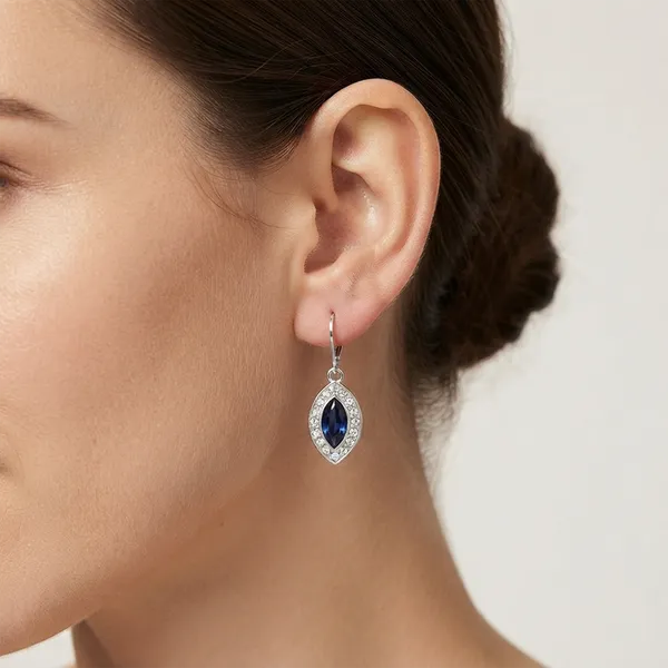 The99jewel_Modern_Silver_Plated_Austrian_Stone_Hoop_Earrings_For_Women_Blue