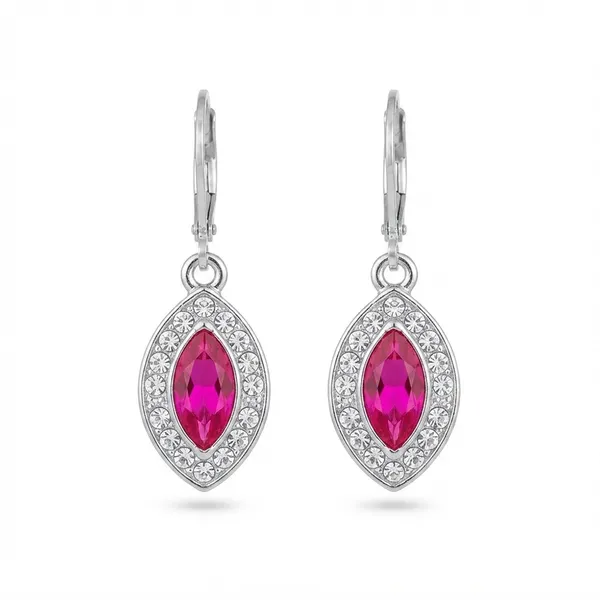 The99jewel_Modern_Silver_Plated_Austrian_Stone_Hoop_Earrings_For_Women_Pink