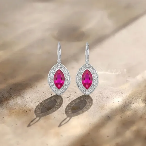The99jewel_Modern_Silver_Plated_Austrian_Stone_Hoop_Earrings_For_Women_Pink
