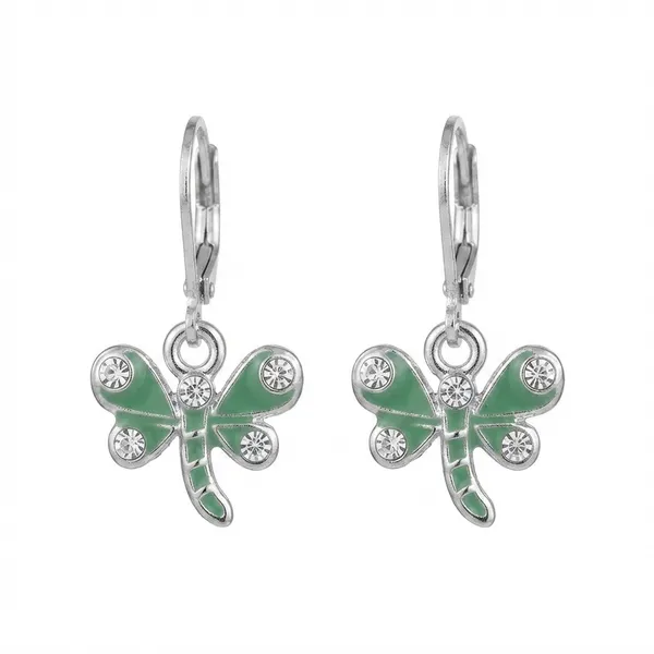 The99jewel_Elegant_Silver_Plated_Austrian_Stone_Hoop_Earrings_Mint_Green