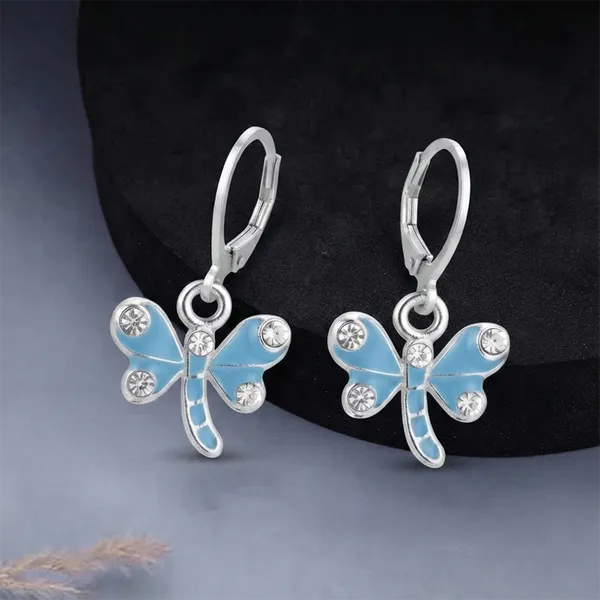 The99jewel_Elegant_Silver_Plated_Austrian_Stone_Hoop_Earrings_Light_Blue