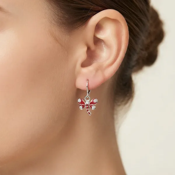 The99jewel_Elegant_Silver_Plated_Austrian_Stone_Hoop_Earrings_Red