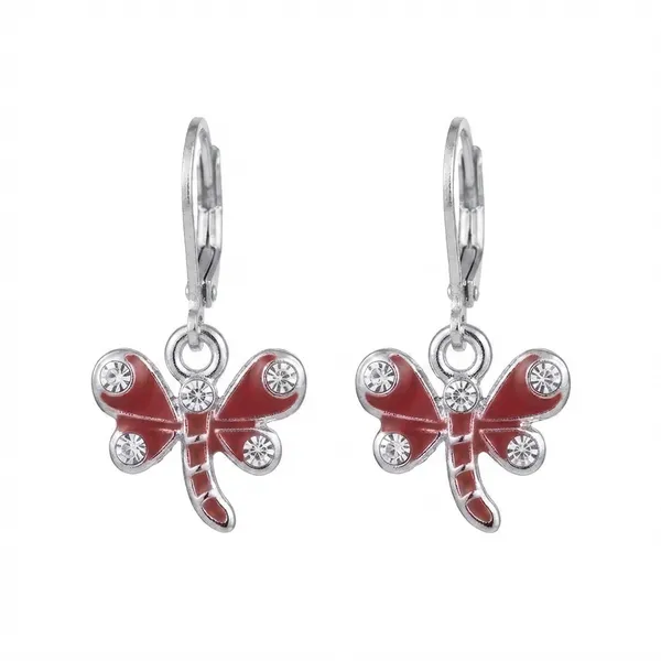 The99jewel_Elegant_Silver_Plated_Austrian_Stone_Hoop_Earrings_Red