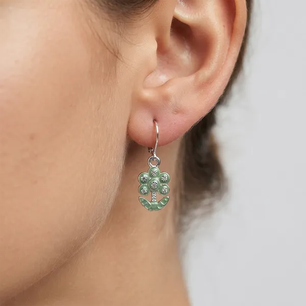 The99jewel_Elegant_Silver_Plated_Austrian_Stone_Hoop_Earrings_Mint_Green