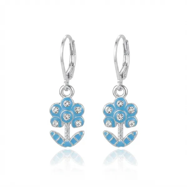 The99jewel_Elegant_Silver_Plated_Austrian_Stone_Hoop_Earrings_Light_Blue
