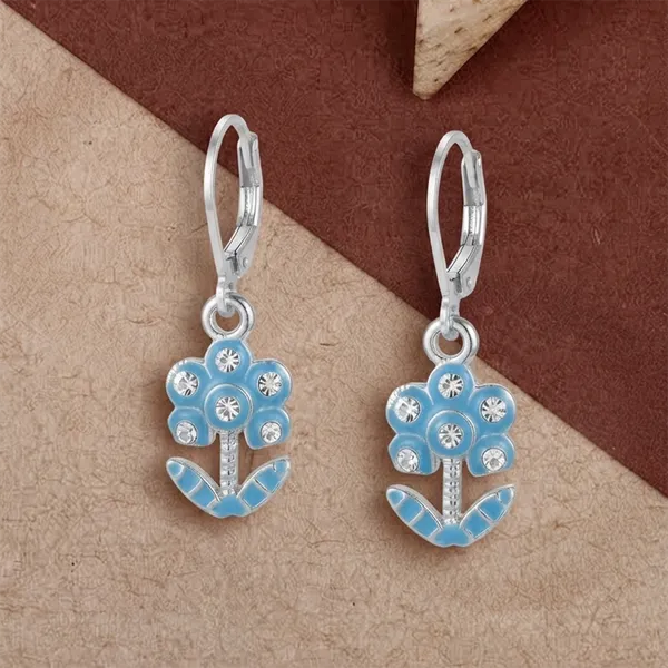 The99jewel_Elegant_Silver_Plated_Austrian_Stone_Hoop_Earrings_Light_Blue