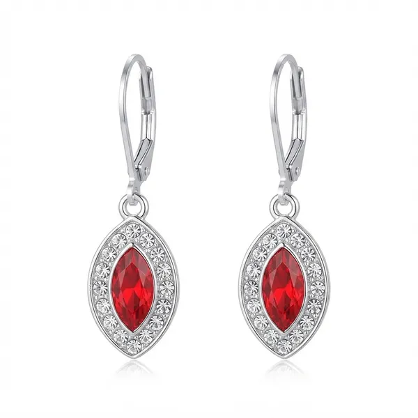The99jewel_Elegant_Silver_Plated_Austrian_Stone_Hoop_Earrings_Red
