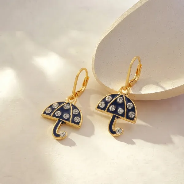 The99jewel_Designer_Gold_Plated_Austrian_Stone_Hoop_Earrings_For_Women_Blue
