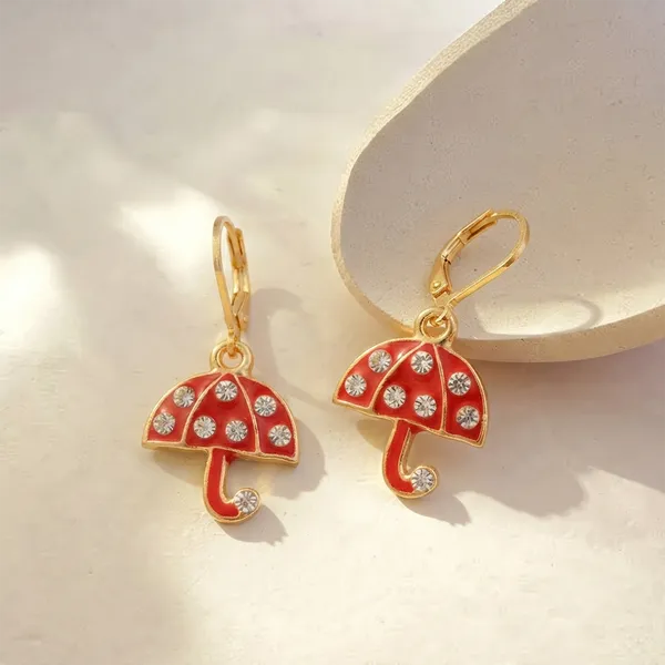 The99jewel_Designer_Gold_Plated_Austrian_Stone_Hoop_Earrings_For_Women_Red