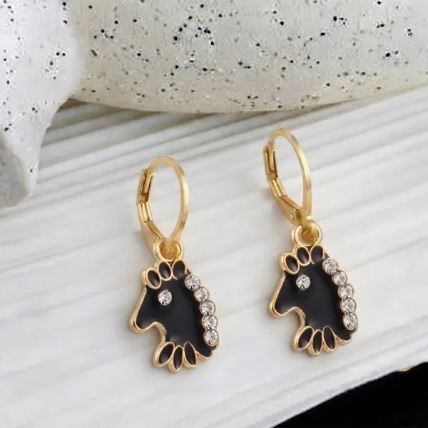 The99jewel_Fashion_Gold_Plated_Hoop_Earrings_For_Girls_Women_Black