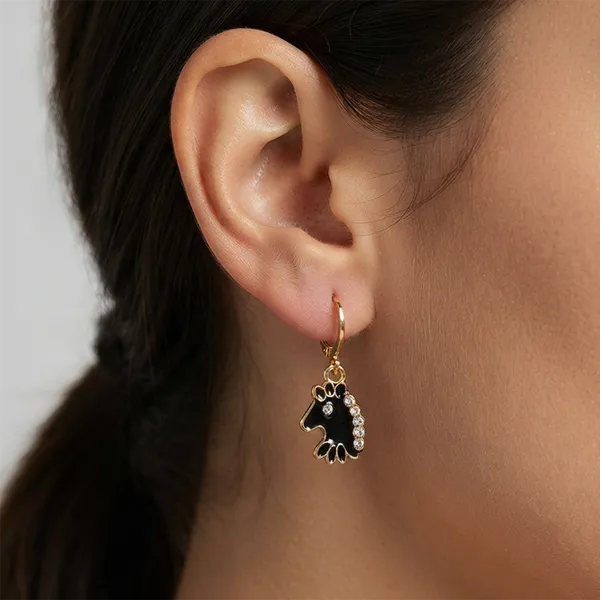 The99jewel_Fashion_Gold_Plated_Hoop_Earrings_For_Girls_Women_Black