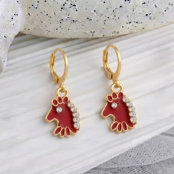 The99jewel_Fashion_Gold_Plated_Hoop_Earrings_For_Girls_Women_Red