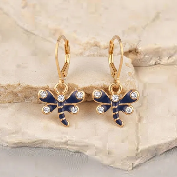 The99jewel_Dazzling_Gold_Plated_Dragonfly_Shape_Hoop_Earrings_Blue