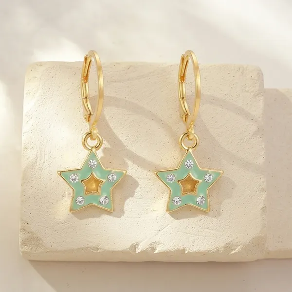 The99jewel_Exclusive_Gold_Plated_Austrian_Stone_Star_Shape_Designer_Earrings_Mint_Green