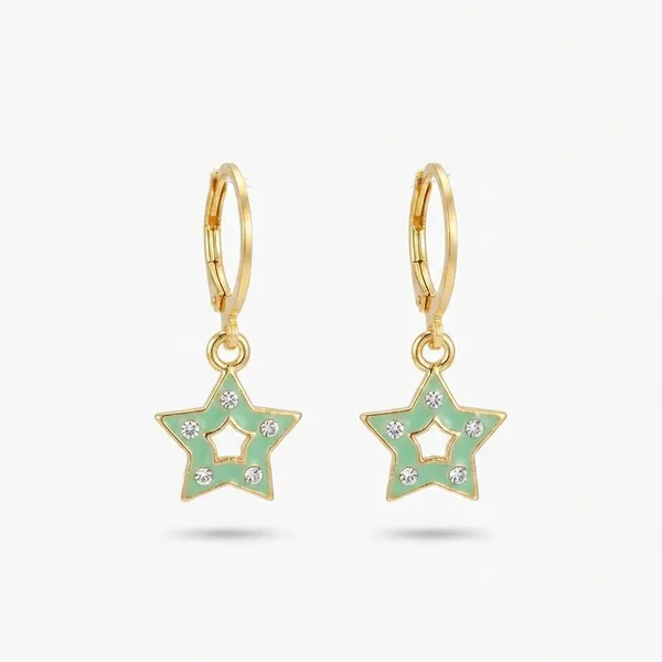 The99jewel_Exclusive_Gold_Plated_Austrian_Stone_Star_Shape_Designer_Earrings_Mint_Green