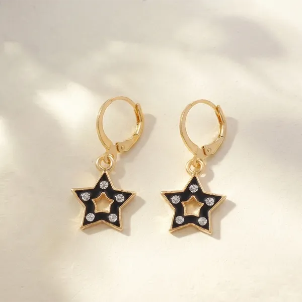 The99jewel_Exclusive_Gold_Plated_Austrian_Stone_Star_Shape_Designer_Earrings_Black