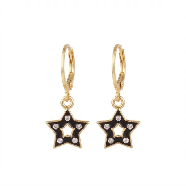 The99jewel_Exclusive_Gold_Plated_Austrian_Stone_Star_Shape_Designer_Earrings_Black