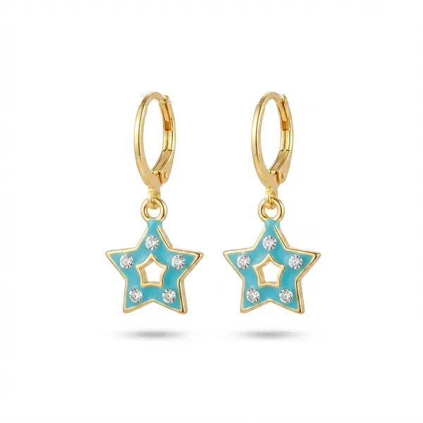 The99jewel_Exclusive_Gold_Plated_Austrian_Stone_Star_Shape_Designer_Earrings_Light_Blue