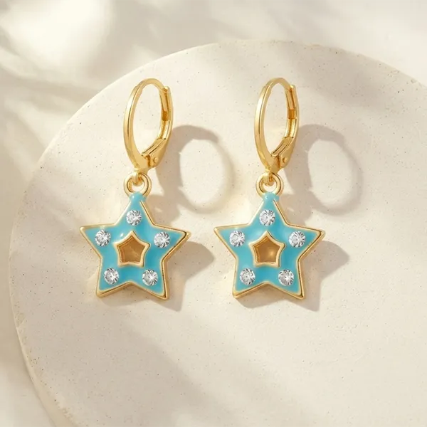 The99jewel_Exclusive_Gold_Plated_Austrian_Stone_Star_Shape_Designer_Earrings_Light_Blue