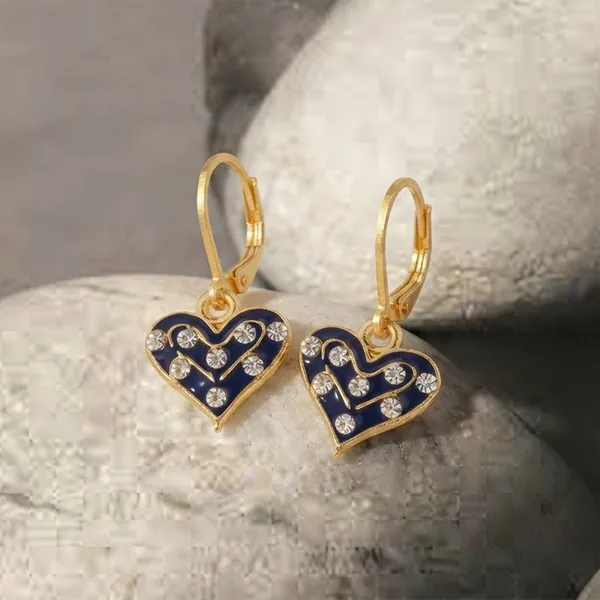 The99jewel_Graceful_Gold_Plated_Austrian_Stone_Hoop_Earrings_Blue