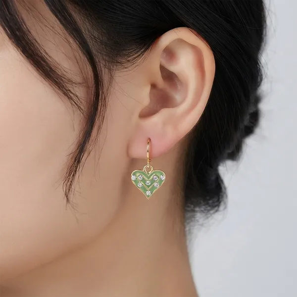 The99jewel_Graceful_Gold_Plated_Austrian_Stone_Hoop_Earrings_Mint_Green