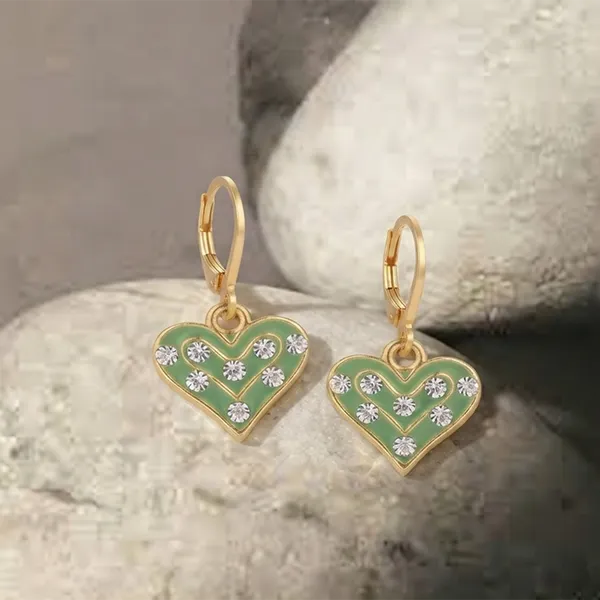 The99jewel_Graceful_Gold_Plated_Austrian_Stone_Hoop_Earrings_Mint_Green