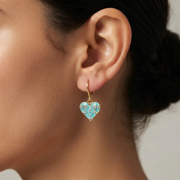 The99jewel_Graceful_Gold_Plated_Austrian_Stone_Hoop_Earrings_Light_Blue