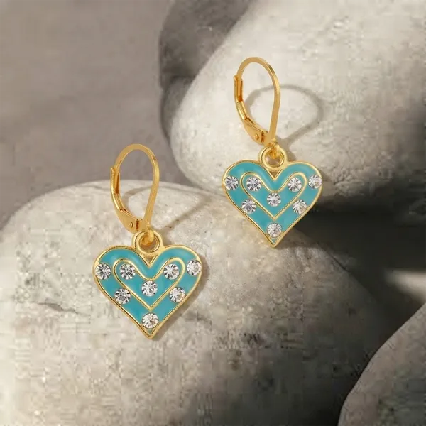 The99jewel_Graceful_Gold_Plated_Austrian_Stone_Hoop_Earrings_Light_Blue