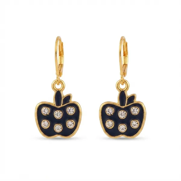 The99jewel_Trendy_Gold_Plated_Austrian_Stone_Party_Wear_Hoop_Earrings_Black