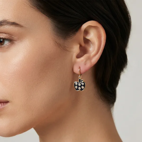 The99jewel_Trendy_Gold_Plated_Austrian_Stone_Party_Wear_Hoop_Earrings_Black
