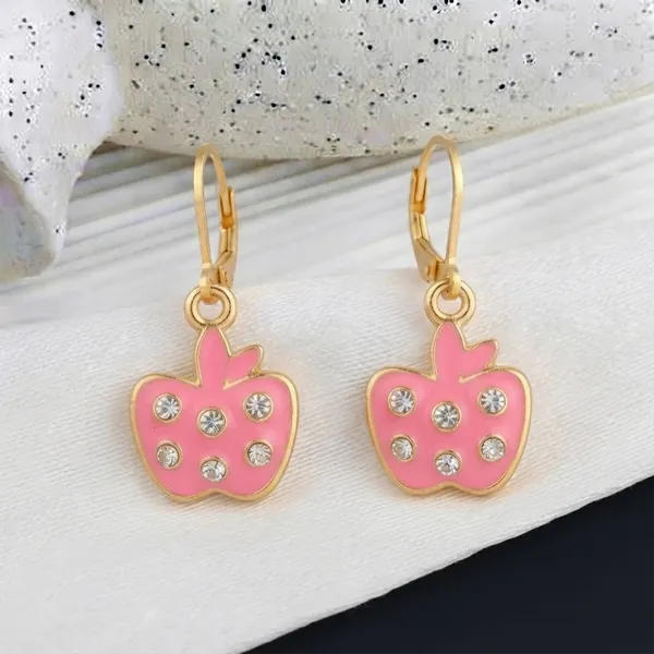 The99jewel_Trendy_Gold_Plated_Austrian_Stone_Party_Wear_Hoop_Earrings_Pink